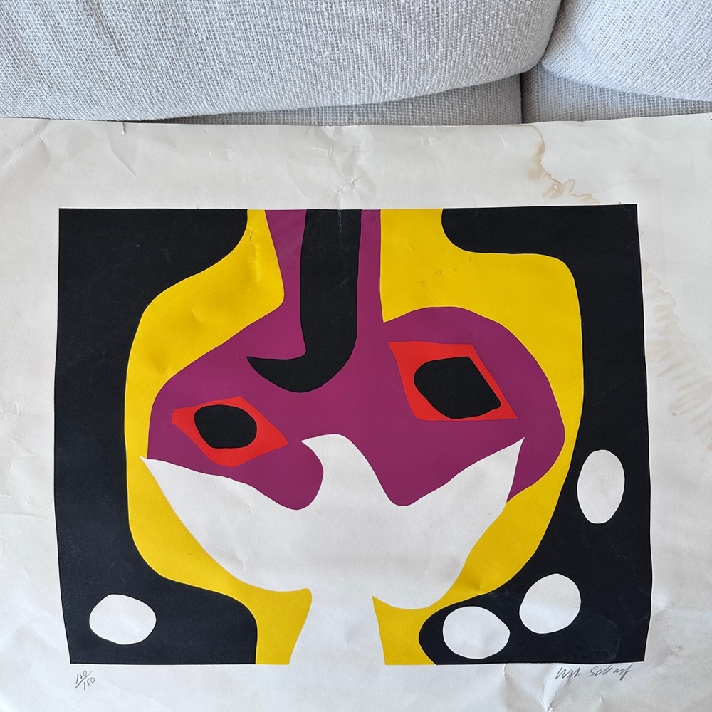 Abstract Art Print William Scharf (American, 1927-2018) Signed Abstract Art